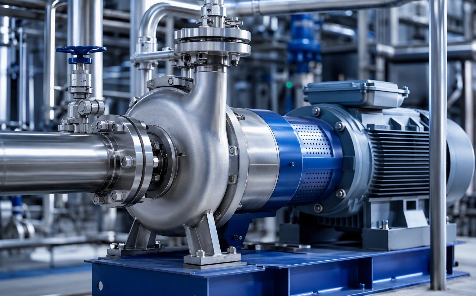 Magnetic drive pump with coupling assembly in an industrial plant