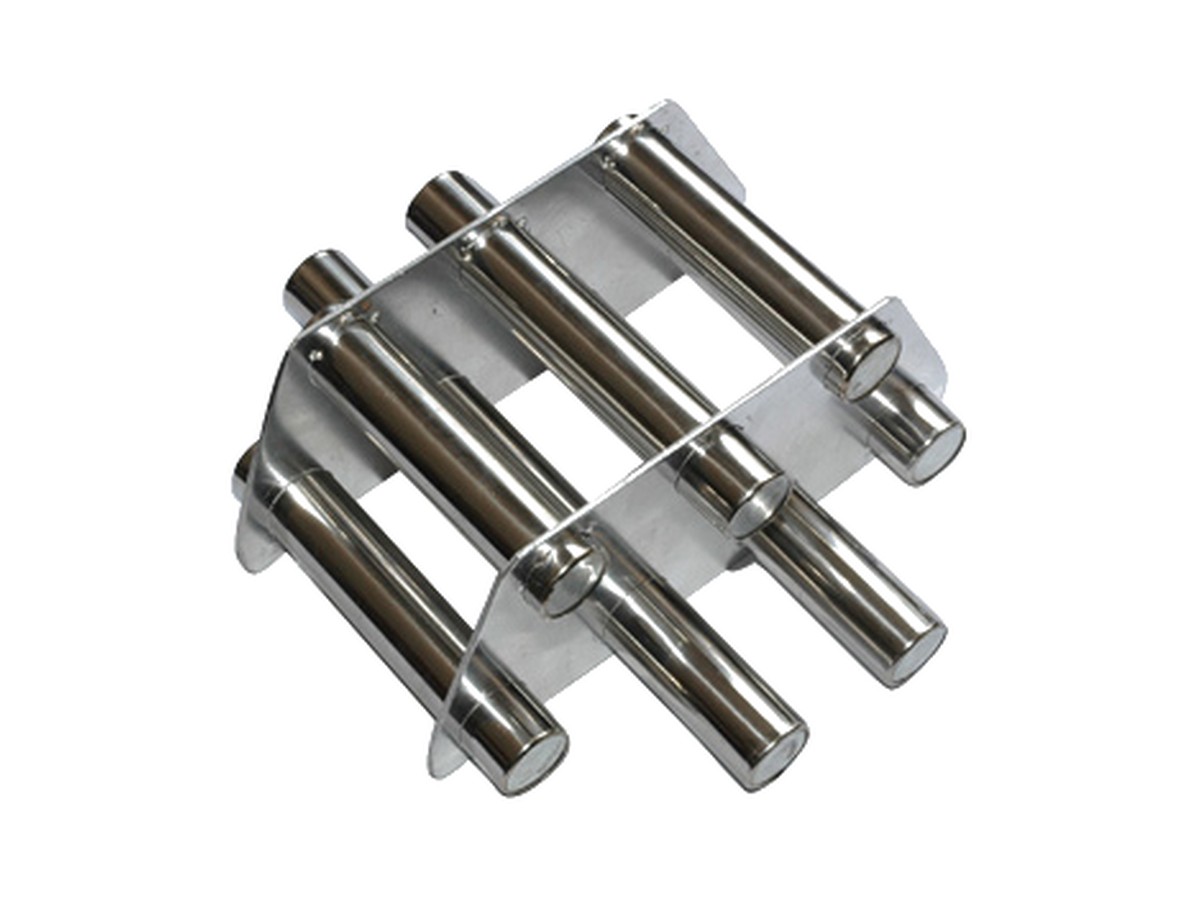 Stainless steel magnetic grate assembly for iron separation in powder and granule processing